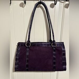 St. John's Bay Deep Purple Suede Shoulder Bag